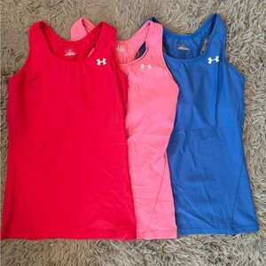 Under Armour Tank Tops Trio - Hot Pink, Light Pink, Blue